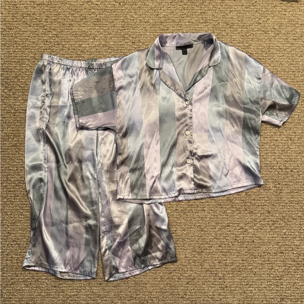 Satin Striped Pajama Set